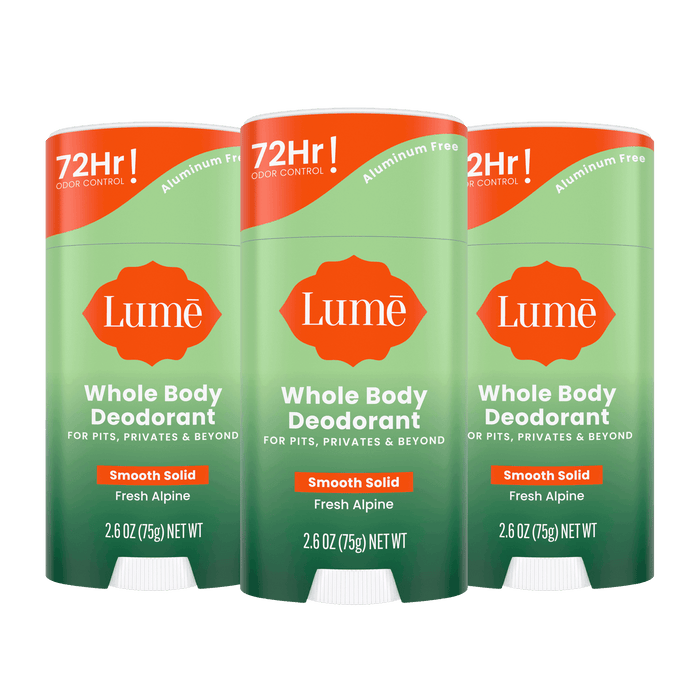 3 green stick deodorants in the scent Fresh Alpine