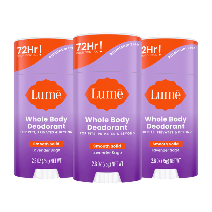 3 purple stick deodorants in the scent Lavender Sage