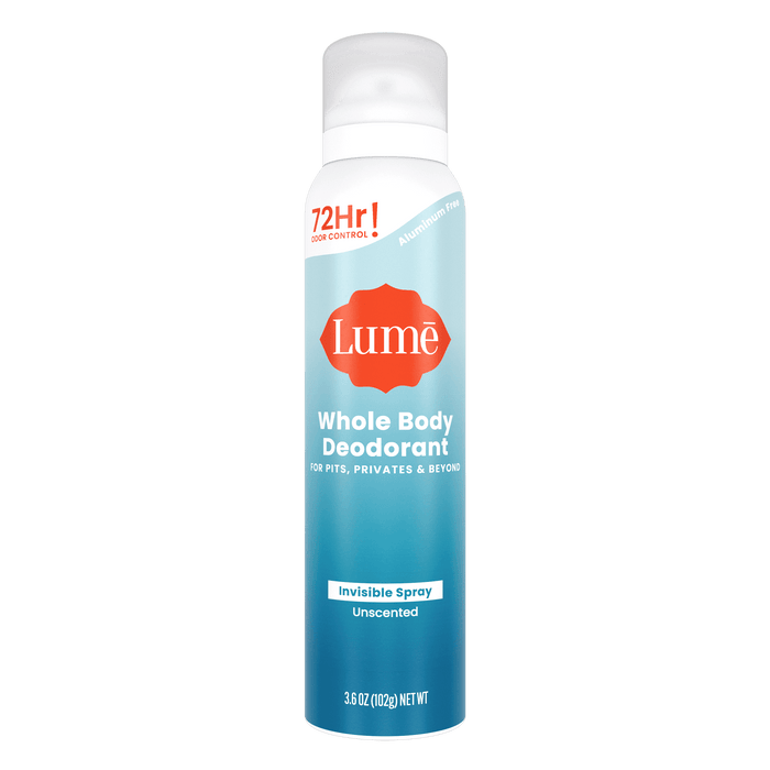 Blue can of spray deodorant in Unscented