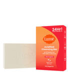 Lume cleansing bar. The packaging says "PH optimized for face, body, and privates. Visibly evens skin tone."