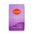 Purple Lume lavender sage scented soap bar against a white background
