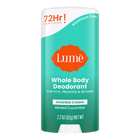 Green and white Lume minted cucumber scented cream deodorant stick