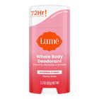 Pink and white Lume peony rose scented cream deodorant stick