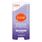 Purple and white Lume soft powder scented cream deodorant stick