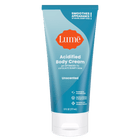 Light blue Lume unscented acidified body cream against a white background